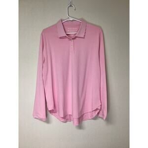 Peter Millar Pink Long Sleeve Polo